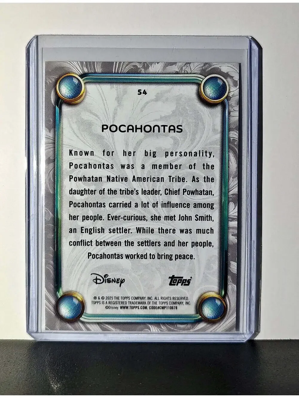 Pocahontas 2025 Topps Disney Wonder #54 Card Pocahontas